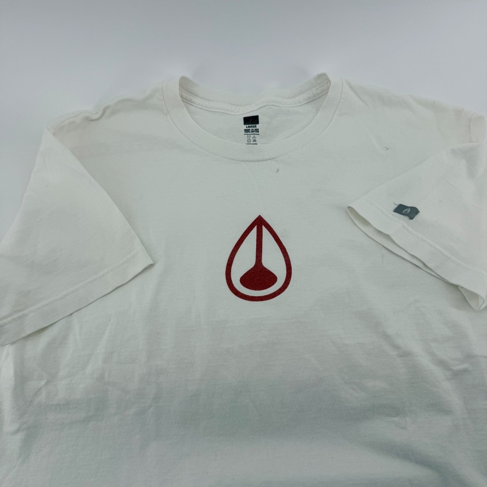 Nixon Logo Graphic T-Shirt Short Sleeve Skate Streetwear Large White
